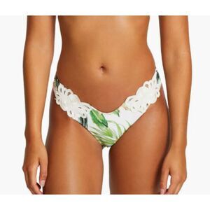 River Island Swim Floral Bikini Bottoms With Lace Appliqué NEW